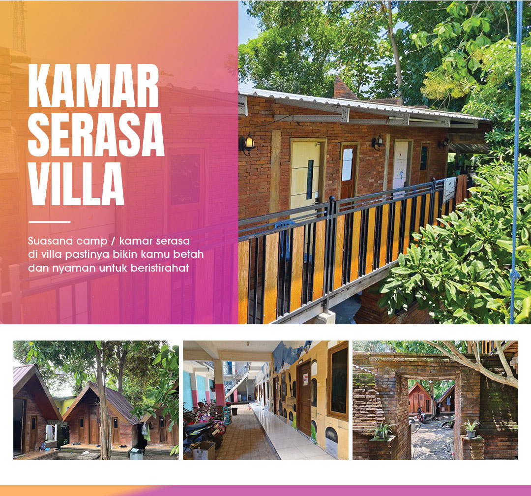 Fasilitas kamar asrama camp model villa mewah di LKP Webster Pare