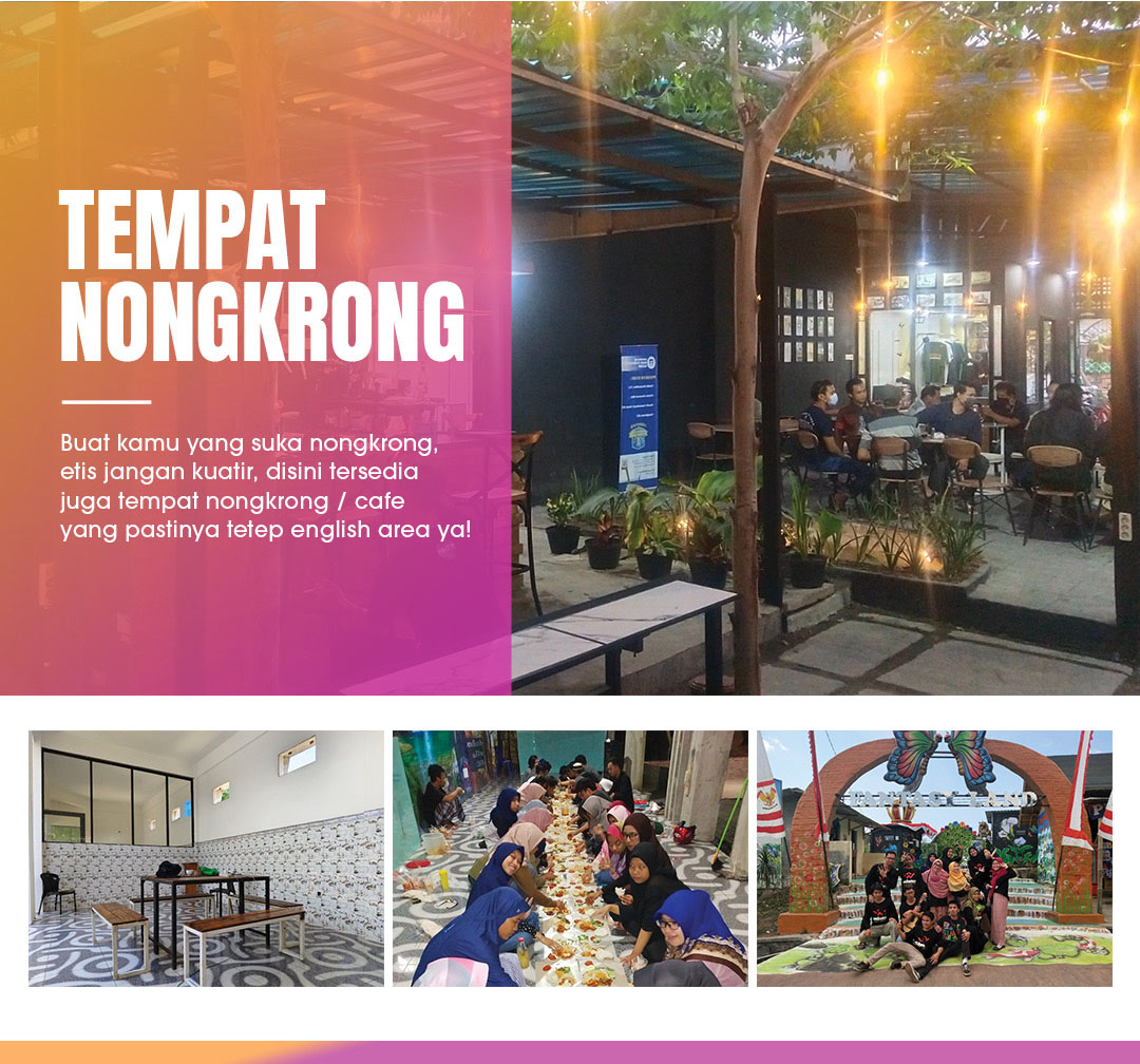 Tempat nongkrong cafe english area di LKP Webster Kampung Inggris Pare