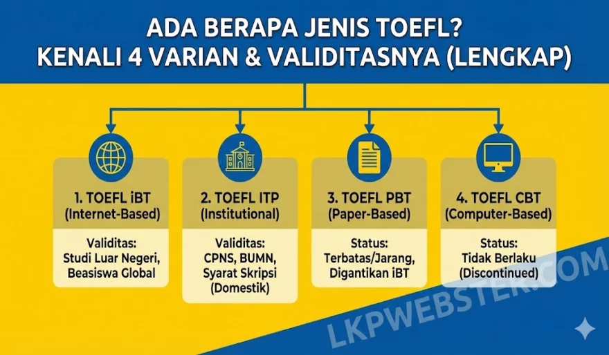 Ada Berapa Jenis TOEFL? Kenali 4 Varian & Validitasnya (Lengkap)