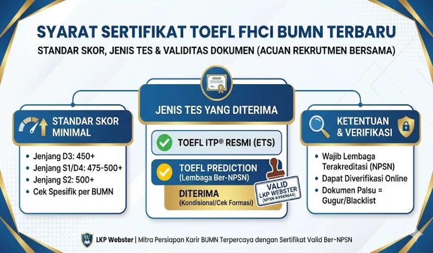 Syarat Sertifikat TOEFL FHCI BUMN